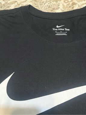 Nike Black T-Shirt with Large White Swoosh